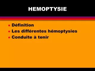 hemoptysie