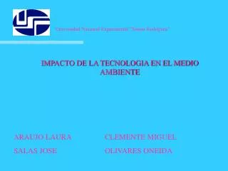 IMPACTO DE LA TECNOLOGIA EN EL MEDIO AMBIENTE