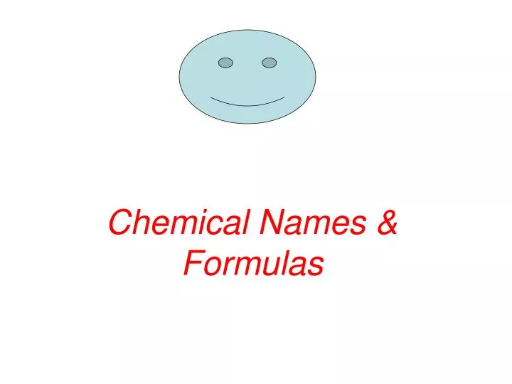 chemical names formulas