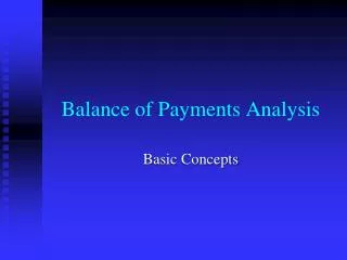 Balance of Payments Analysis