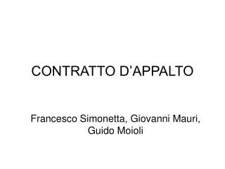 contratto d appalto