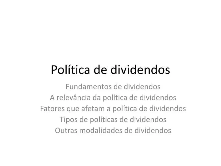 pol tica de dividendos