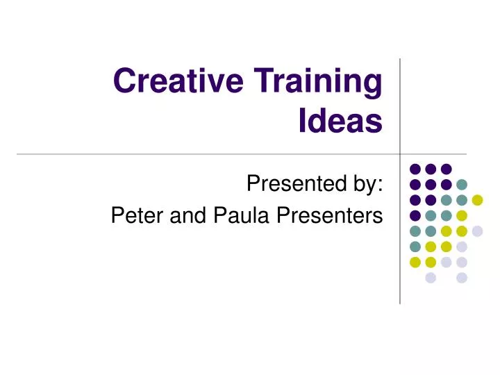 creative training ideas