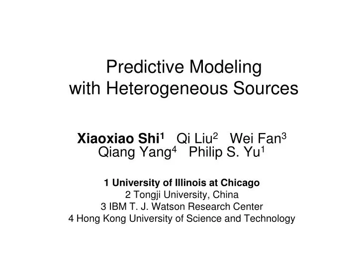 predictive modeling with heterogeneous sources