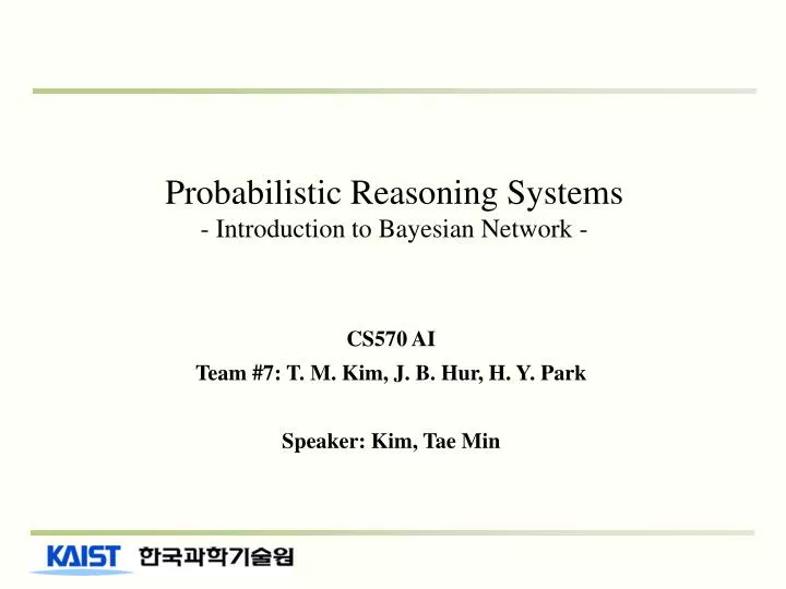 probabilistic reasoning systems introduction to bayesian network