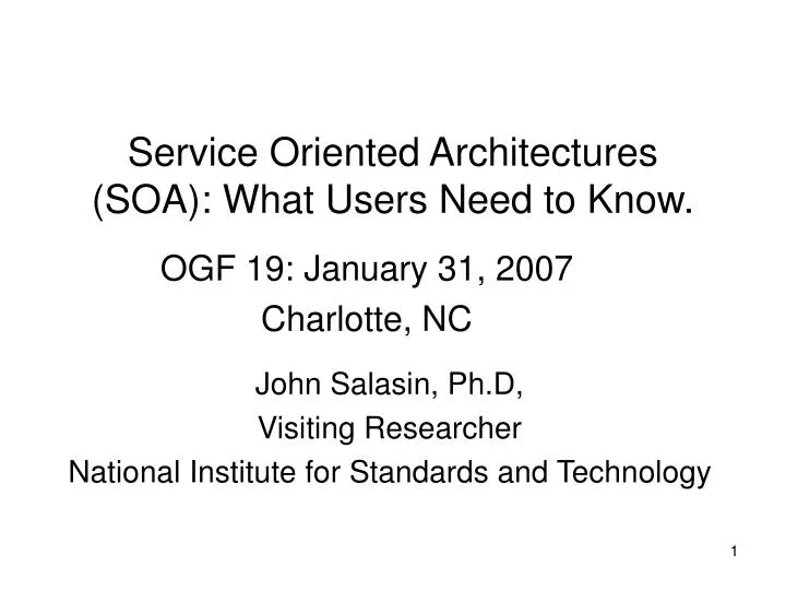 service oriented architectures soa what users need to know