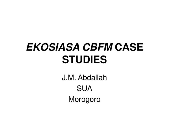 ekosiasa cbfm case studies
