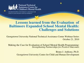 Lessons learned from the Evaluation of Baltimore Expanded School Mental Health: Challenges and Solutions