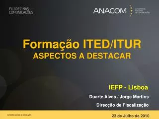 forma o ited itur aspectos a destacar