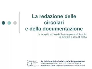 La redazione delle circolari e della documentazione