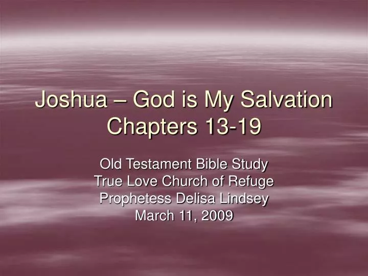 joshua god is my salvation chapters 13 19