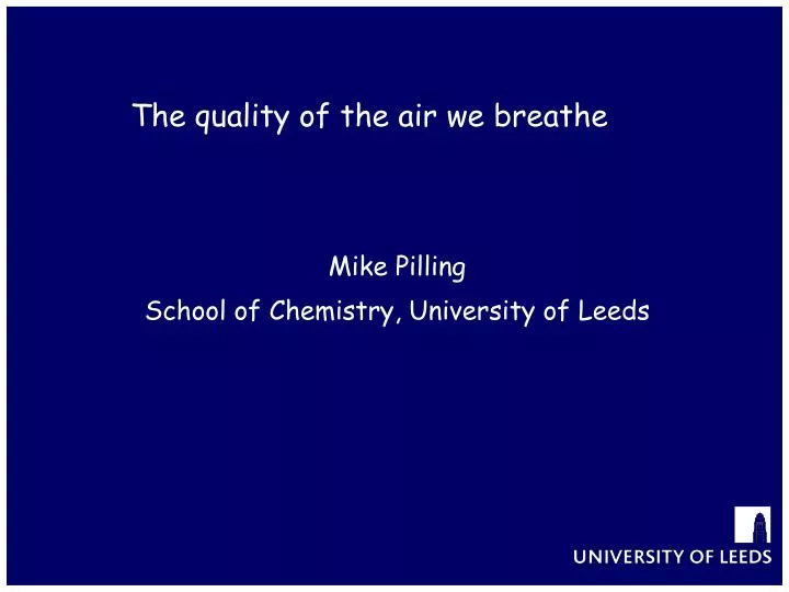 mike pilling school of chemistry university of leeds
