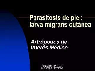 Parasitosis de piel: larva migrans cutánea