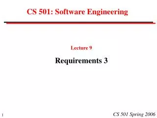 CS 501: Software Engineering