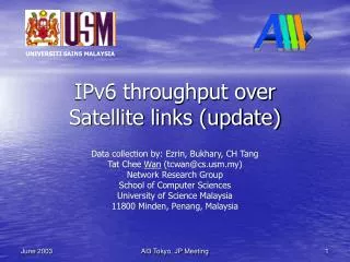 IPv6 throughput over Satellite links (update)