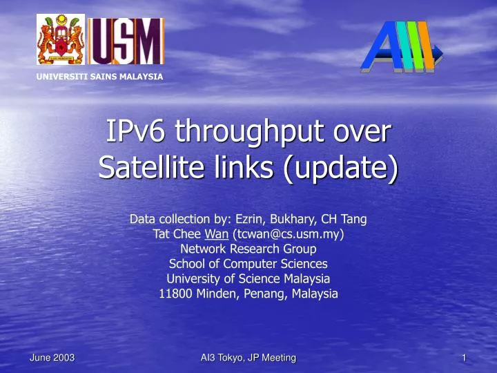 ipv6 throughput over satellite links update