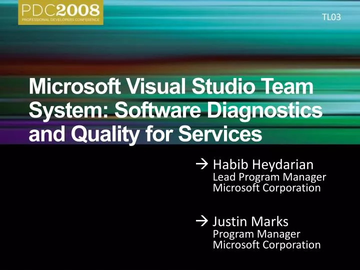 microsoft visual studio team system software diagnostics and quality for services