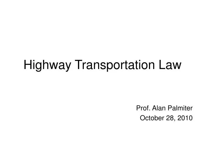 highway transportation law