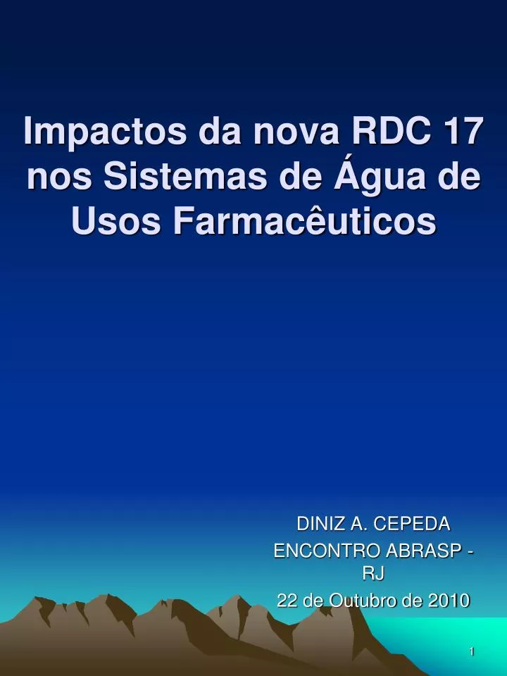 impactos da nova rdc 17 nos sistemas de gua de usos farmac uticos