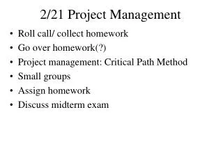 2/21 Project Management