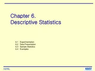 Chapter 6. Descriptive Statistics