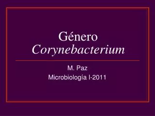 g nero corynebacterium
