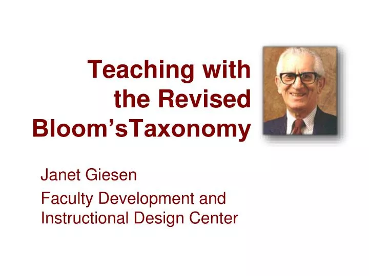 teaching with the revised bloom staxonomy
