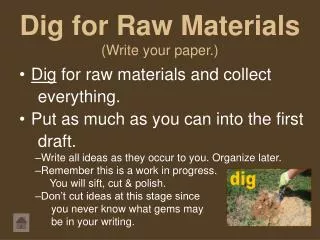Dig for Raw Materials (Write your paper.)