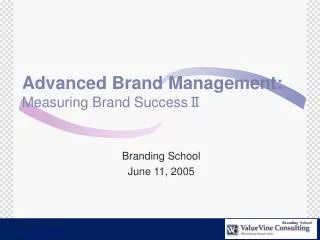 advanced brand management measuring brand success