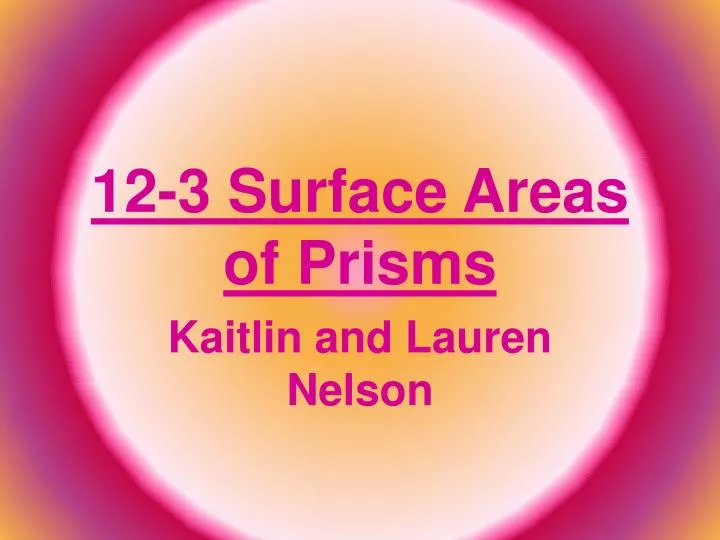 12 3 surface areas of prisms