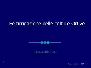 fertirrigazione delle colture ortive