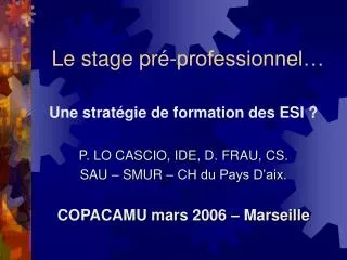 le stage pr professionnel