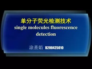 single molecules fluorescence detection