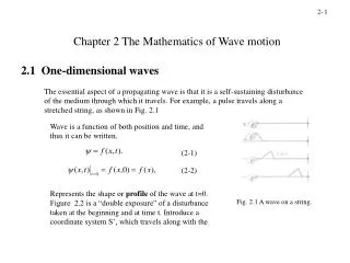 Chapter 2 The Mathematics of Wave motion