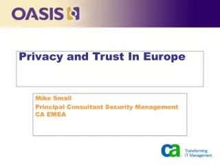 Privacy and Trust In Europe