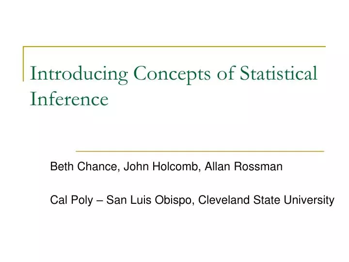 introducing concepts of statistical inference
