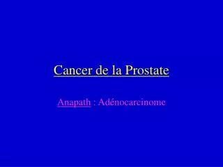 cancer de la prostate