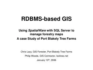 RDBMS-based GIS