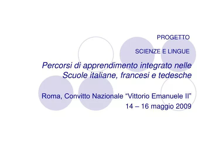 progetto scienze e lingue