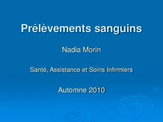 pr l vements sanguins