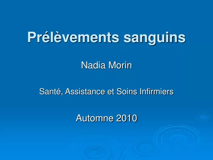 pr l vements sanguins