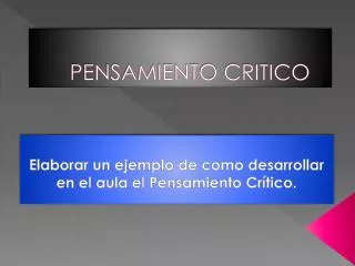 pensamiento critico