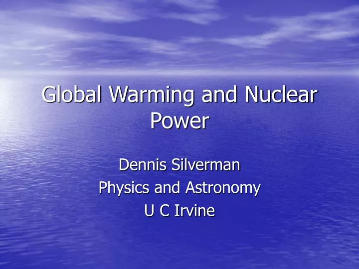 global warming and nuclear power