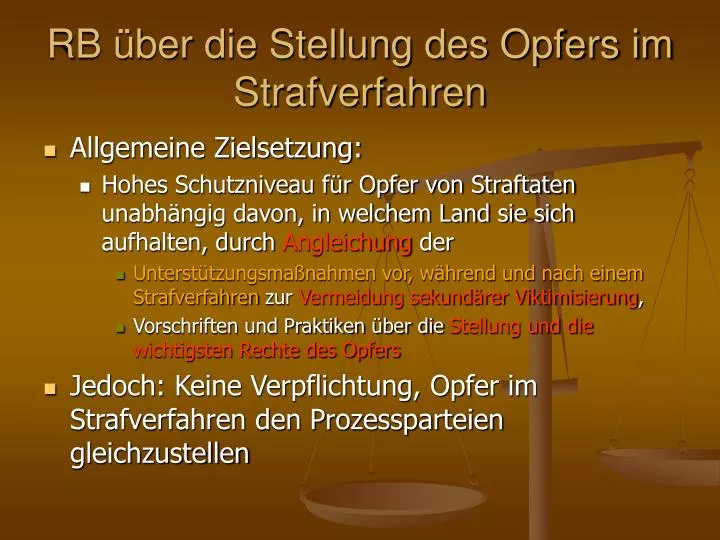 rb ber die stellung des opfers im strafverfahren