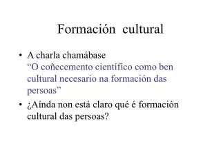 formaci n cultural