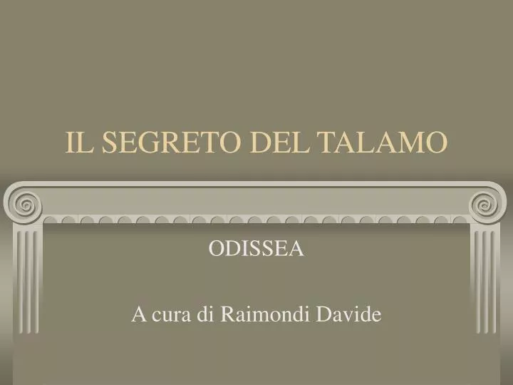 il segreto del talamo