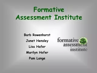 Formative Assessment Institute