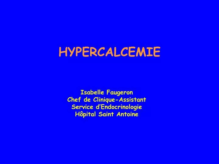 hypercalcemie