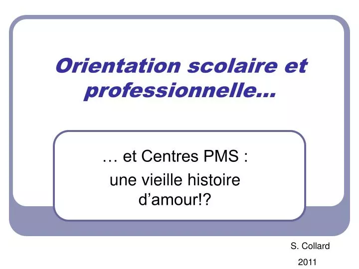 orientation scolaire et professionnelle