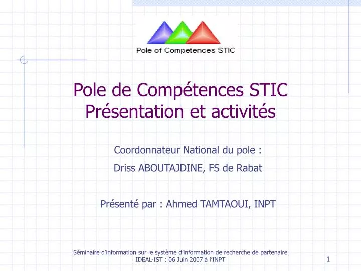 pole de comp tences stic pr sentation et activit s